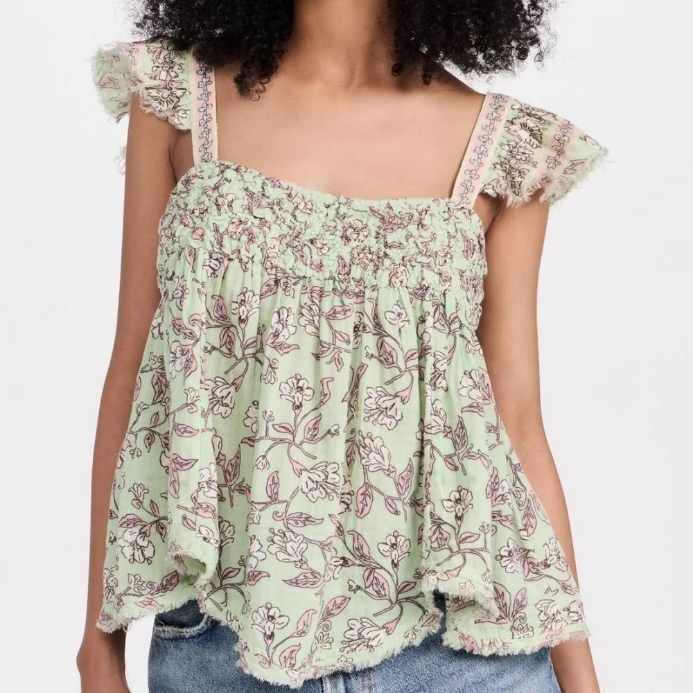 LAST ONE! new FREE PEOPLE Nala 100% Cotton blouse babydoll top 1J4 269